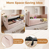 Twin Pink Velvet Upholstered Hydraulic Storage Bed Frame - Omega Lifestyles