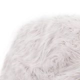 Rounded Lavender Faux Fur Foam Filled Bean Bag Chair - Omega Lifestyles