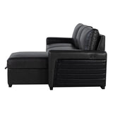 Modern Charcoal Wood Frame Sofabed With Pull-Out Bed - Omega Lifestyles