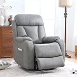 Power Lift Light Gray Fabric Recliner Chair With Remote - Omega Lifestyles