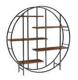 Rustic Brown Vintage Industrial 5-Tier Storage Rack - Omega Lifestyles