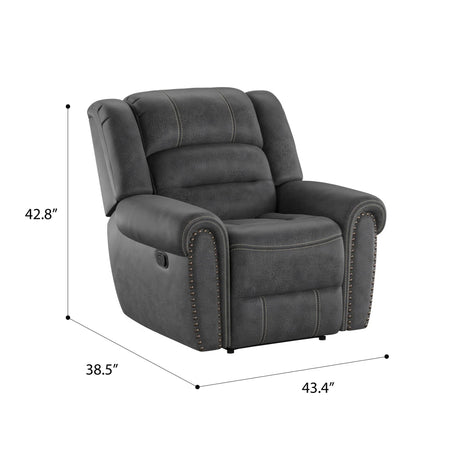 Gray Fabric Foam Gliding Recliner Chair - Omega Lifestyles