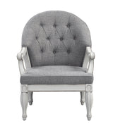 Gray Fabric Upholstered Wooden Seating Chair - Omega Lifestyles