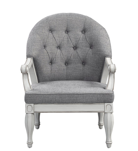Gray Fabric Upholstered Wooden Seating Chair - Omega Lifestyles