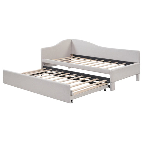 Twin Upholstered L-Shaped Daybed With Pop-Up Trundle - Omega Lifestyles