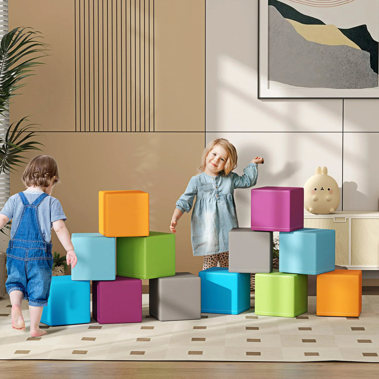 12-Piece Soft Foam Building Blocks Educational Toy Set - Omega Lifestyles
