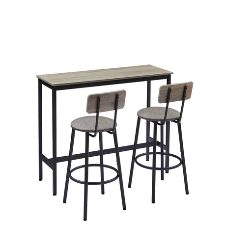 Rustic Grey Particleboard Bar Table Set With Stools - Omega Lifestyles
