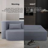 Full Size Convertible Teddy Fabric Sofa Bed With Pillows - Omega Lifestyles