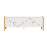 Modern Minimalist White MDF Metal TV Stand With Storage - Sleep Galleria