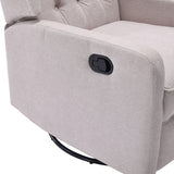 Multi-Functional Linen Recliner Chair With Rocking Swivel - Omega Lifestyles