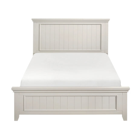 Queen Farmhouse White Wood Panel Bed Frame - Omega Lifestyles