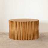 Vintage Style Natural Wood 2-Piece Round Coffee Table Set - Sleep Galleria
