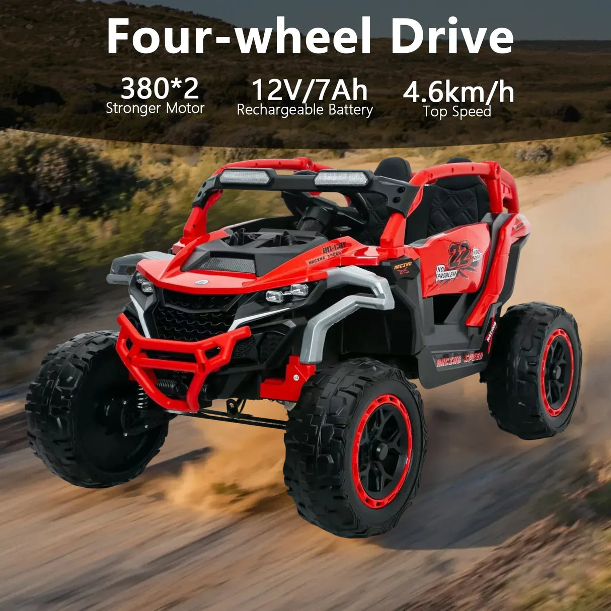 12V Remote Control Kids Electric Ride-On 2-Seater UTV - Omega Lifestyles