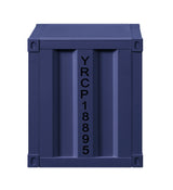 Industrial Blue Metal Nightstand With USB Charging Ports - Omega Lifestyles