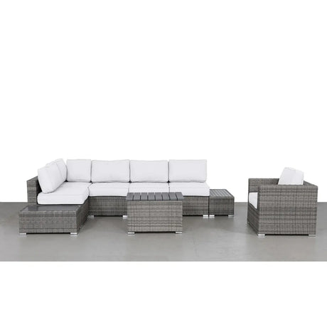 Modern Weather-Resistant 9-Piece Wicker Outdoor Seating Set - Omega Lifestyles