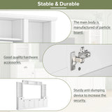 Minimalist White Particle Board Adjustable Height TV Stand - Omega Lifestyles