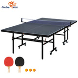 Foldable Portable 9-Ft MidSize Indoor Table Tennis Table Set - Omega Lifestyles