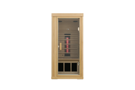 Single Mini Hemlock Wood Low EMF Far Infrared Sauna - Omega Lifestyles