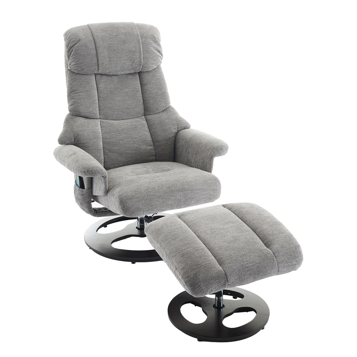 Modern Chenille Recliner Chair With Ottoman Massage