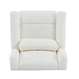 Boucle Upholstered Beige Power Recliner Chair With Swivel - Omega Lifestyles