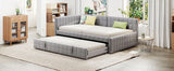 Full Upholstered L-Shaped Daybed With Twin Trundle USB Ports - Omega Lifestyles