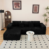 Modular Plush Corduroy Sectional Sofa With Chaise - Omega Lifestyles