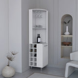 Modern White MDF Corner Bar Cabinet With Wine Rack - Omega Lifestyles