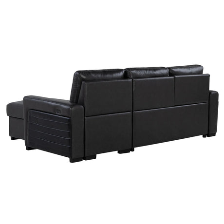 Modern Charcoal Wood Frame Sofabed With Pull-Out Bed - Omega Lifestyles