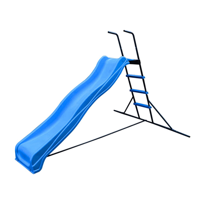 7-Foot Kids Freestanding Blue Plastic Slide Playground - Omega Lifestyles