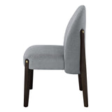 Set of 2 Contemporary Gray Fabric Espresso Dining Chairs - Omega Lifestyles