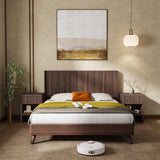 Modern Farmhouse Walnut Solid Wood King Headboard - Omega Lifestyles