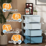 Kids Plastic 4 Drawer Tiered Storage Organizer Unit - Omega Lifestyles