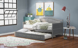 Twin Solid Wood Daybed With Trundle Gray - Omega Lifestyles