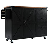 Farmhouse Kitchen Island Cart With Power Outlet - Omega Lifestyles
