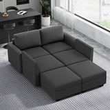 Modular 6-Seater Memory Foam Sectional Sofa With Storage - Omega Lifestyles