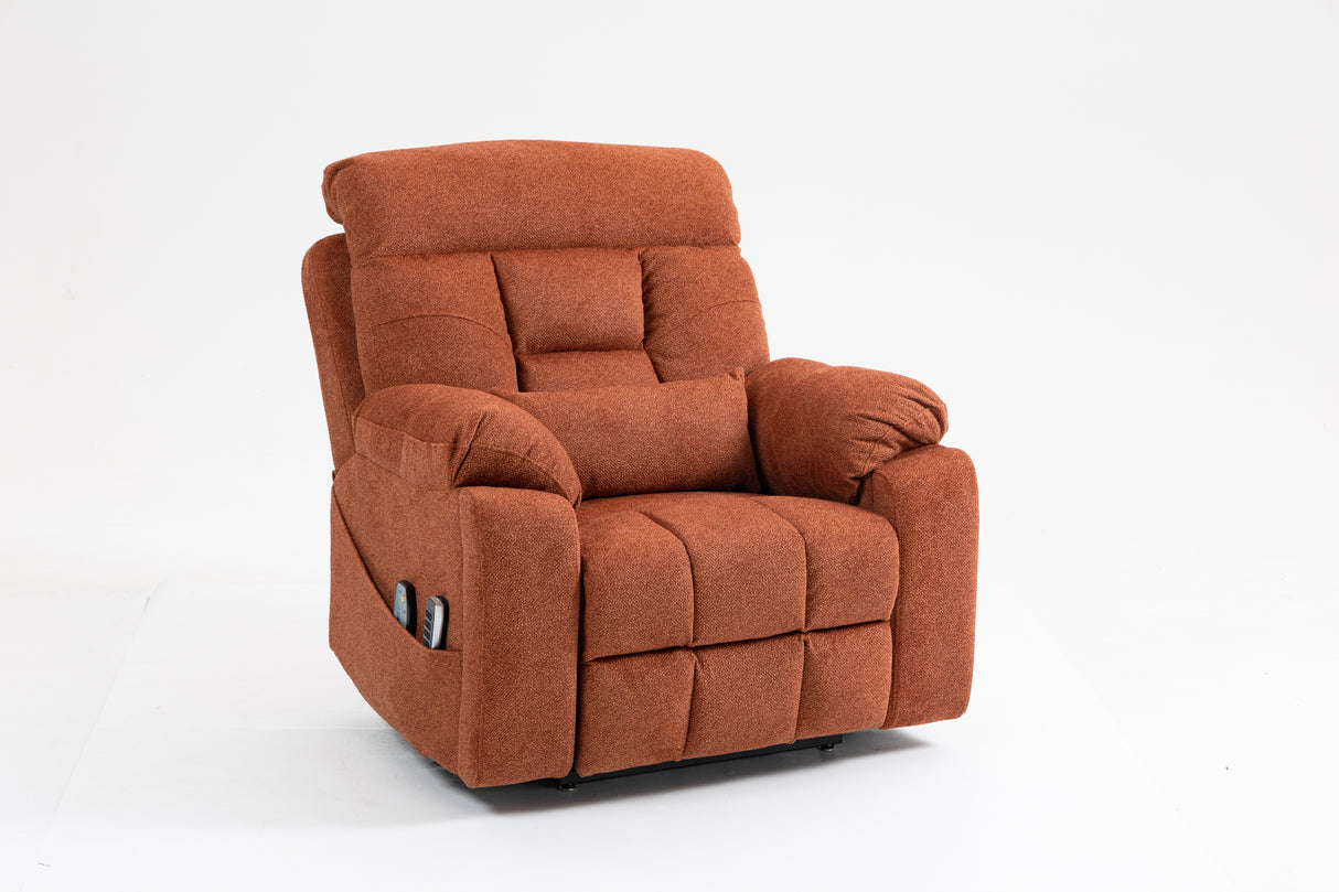 Oversized Velvet Electric Lift Chair With Massage