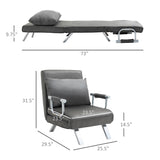 Convertible Folding Sofa Bed With 5-Position Adjustable Backrest - Omega Lifestyles