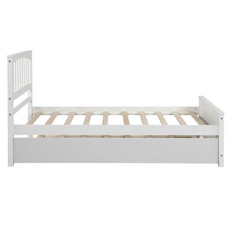 Twin Solid Wood Platform Bed With Trundle - Omega Lifestyles