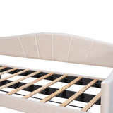 Upholstered Twin Daybed With Trundle And Wood Slats - Omega Lifestyles