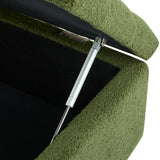 Green Boucle Ottoman Bench With Storage And Seating - Omega Lifestyles