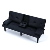 67-Inch Foldable PVC Sofa Bed With Cup Holder - Omega Lifestyles
