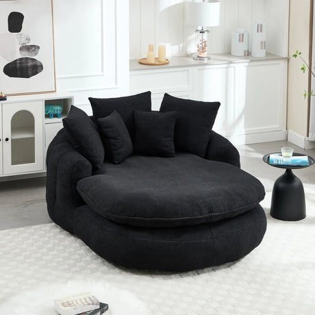Oversized Chenille Memory Foam Bean Bag Sofa With Pillows - Omega Lifestyles