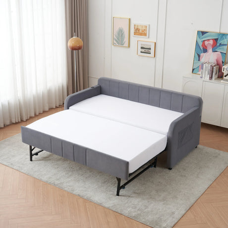 Twin Velvet Upholstered Daybed Frame With Trundle - Omega Lifestyles