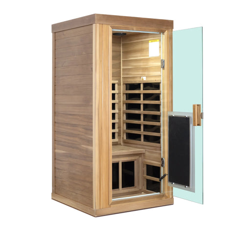 Far Infrared Red Cedar One Person Indoor Sauna Room - Omega Lifestyles
