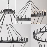 Farmhouse 70-Inch 60-Light Wagon Wheel Chandelier - Omega Lifestyles