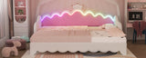 Twin Extending Upholstered Princess Daybed With LED Lights - Omega Lifestyles
