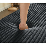 Full Size Plush Corduroy Folding Foam Sleeper Sofa Bed With Pillows - Omega Lifestyles