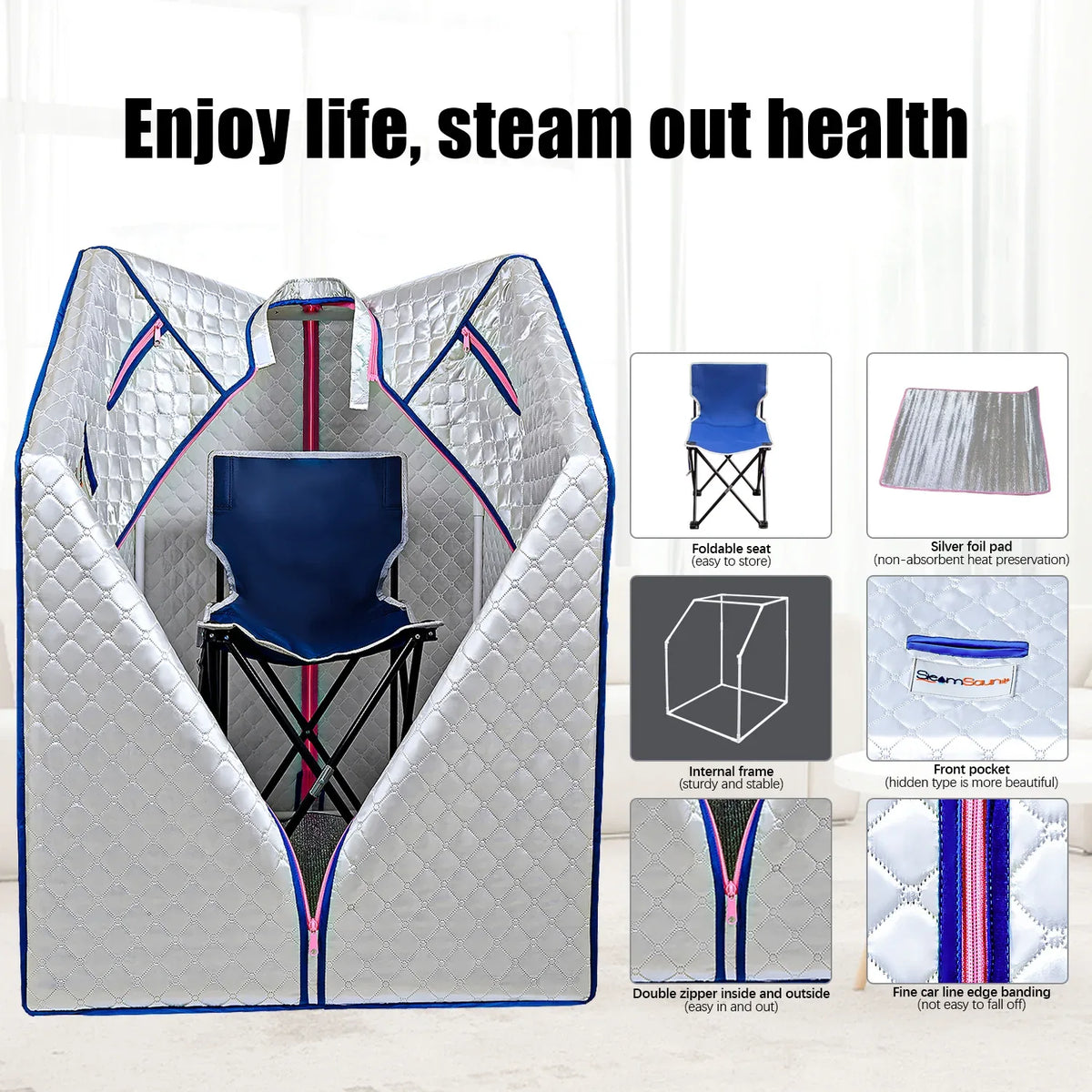 Portable Home Steam Sauna Tent With Chair And Remote - Omega Lifestyles