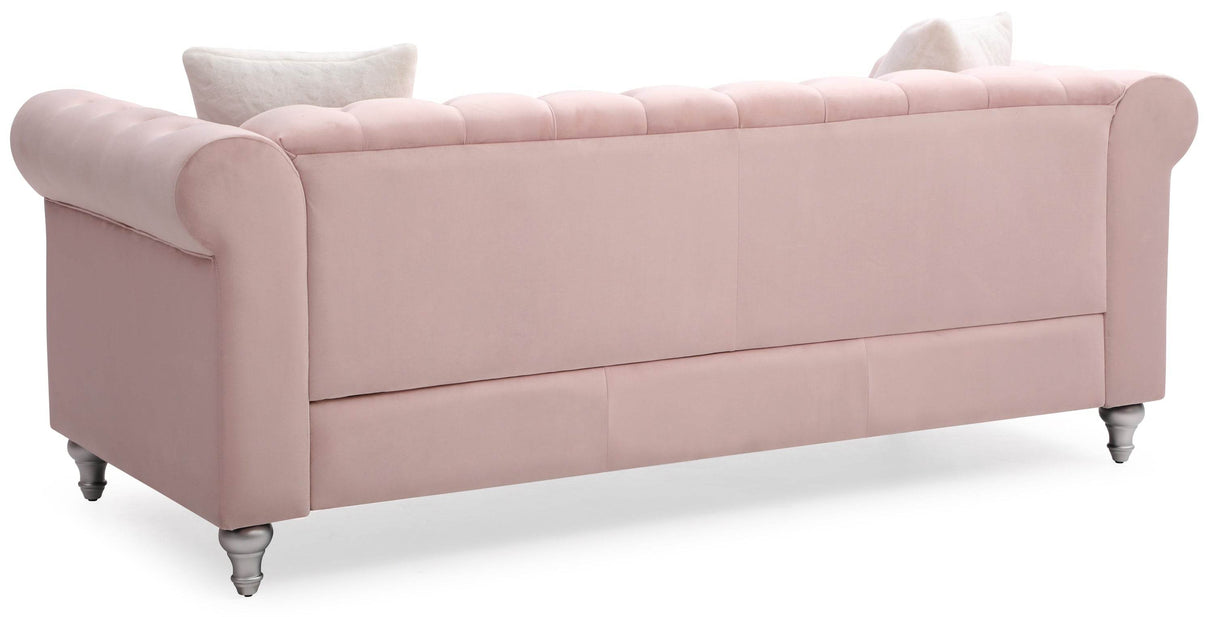 Velvet Tufted 3-Seat Foam Cushion Sofa - Omega Lifestyles