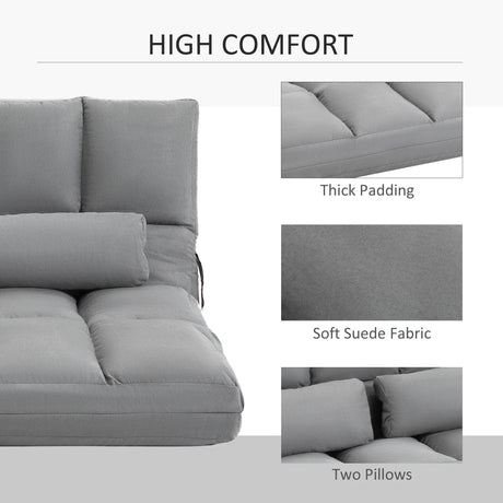 Adjustable Folding Floor Sofa Chair With Two Pillows - Omega Lifestyles